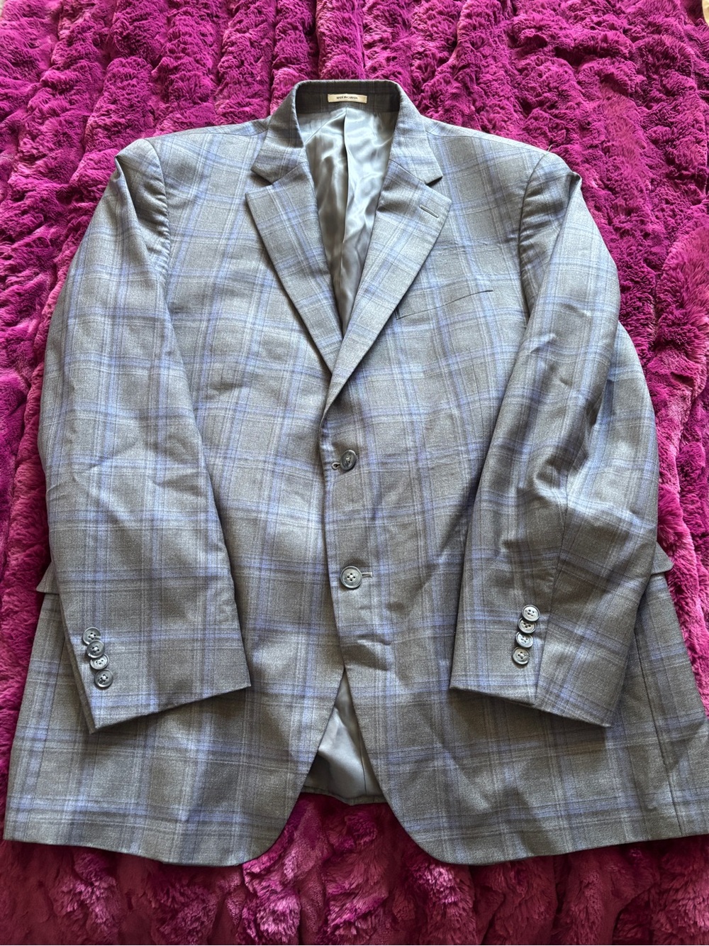 Peter Millar Sport blazer Mens 44R Wool Plaid Blazer Blue Canada Old Money Ivy - Picture 2 of 10